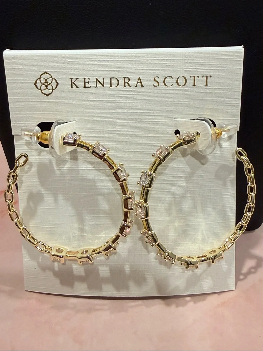 Kendra Scott | Gold Plated Crystal Hoop Earrings | Medium